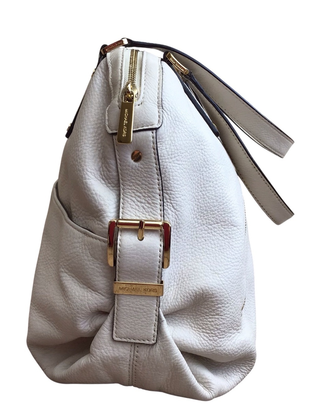 Michael Kors Portland Leather Satchel in Vanilla - Picture 9 of 12